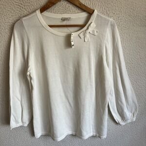 talbots Knit‎ Top Womens Small Ivory